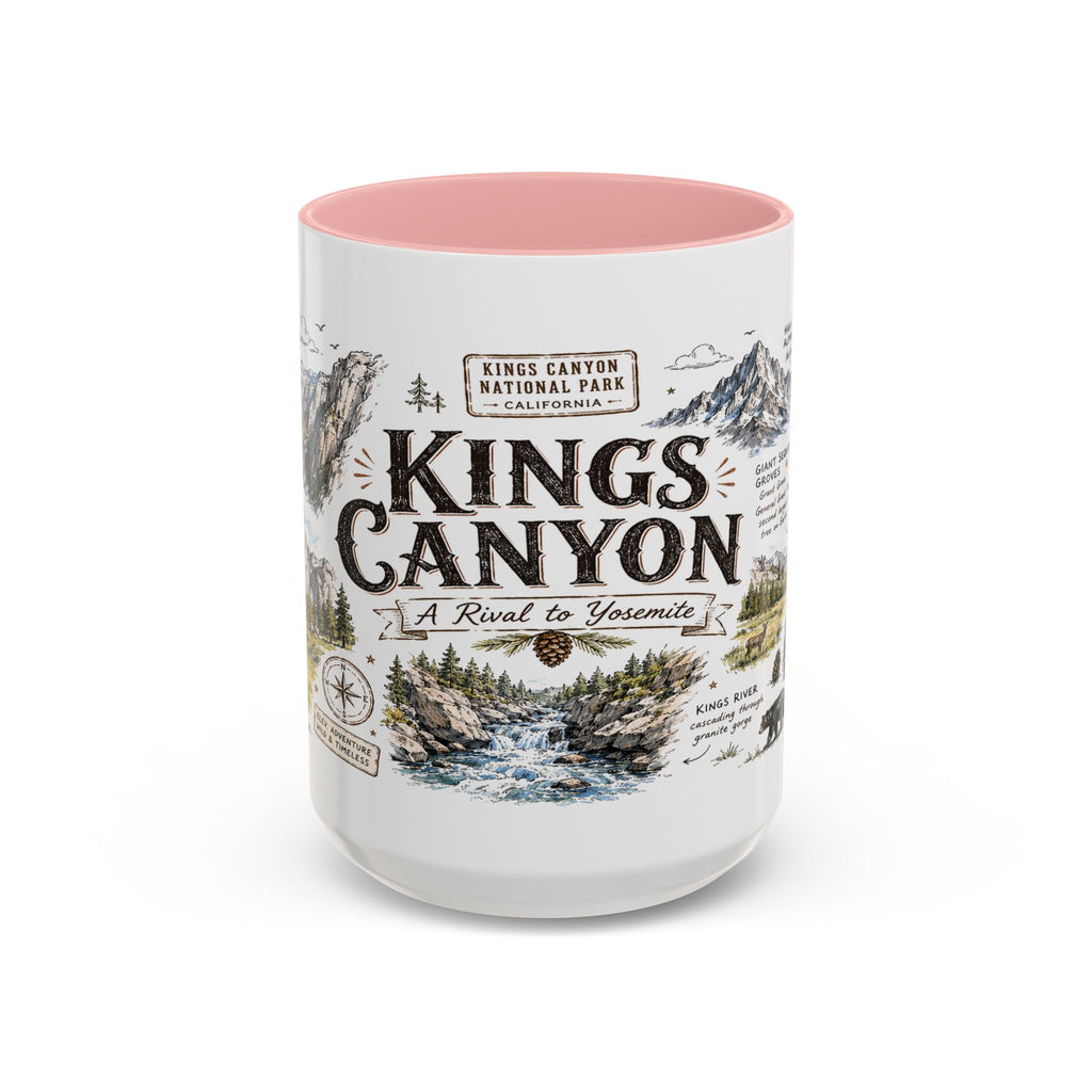 Kings Canyon National Park Coffee Mug | California Sierra Nevada Sequoia Gift | Accent Color Ceramic 11oz 15oz