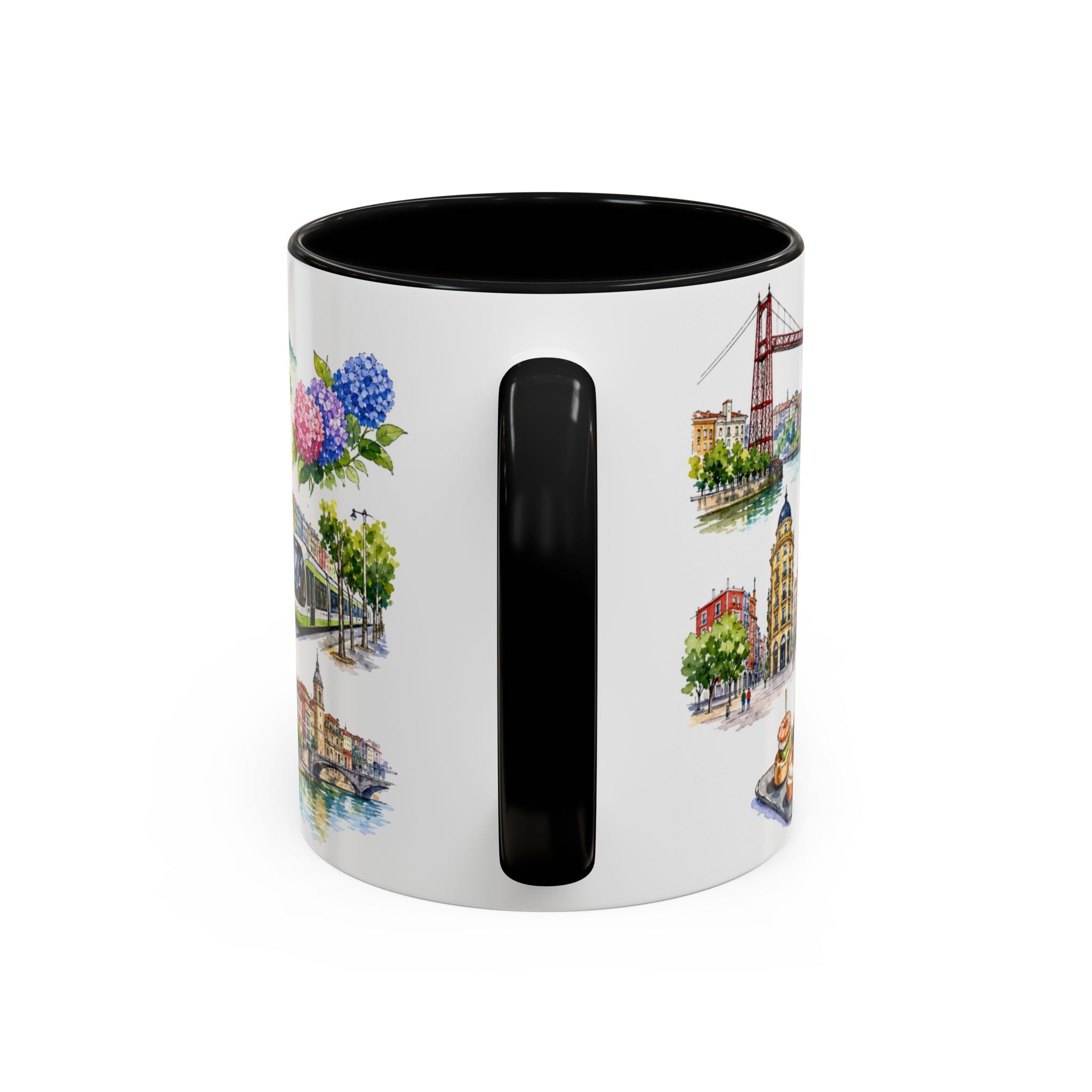 Bilbao Illustrated Travel Mug | City Souvenir Accent Coffee Mug | 11oz 15oz Ceramic Cup