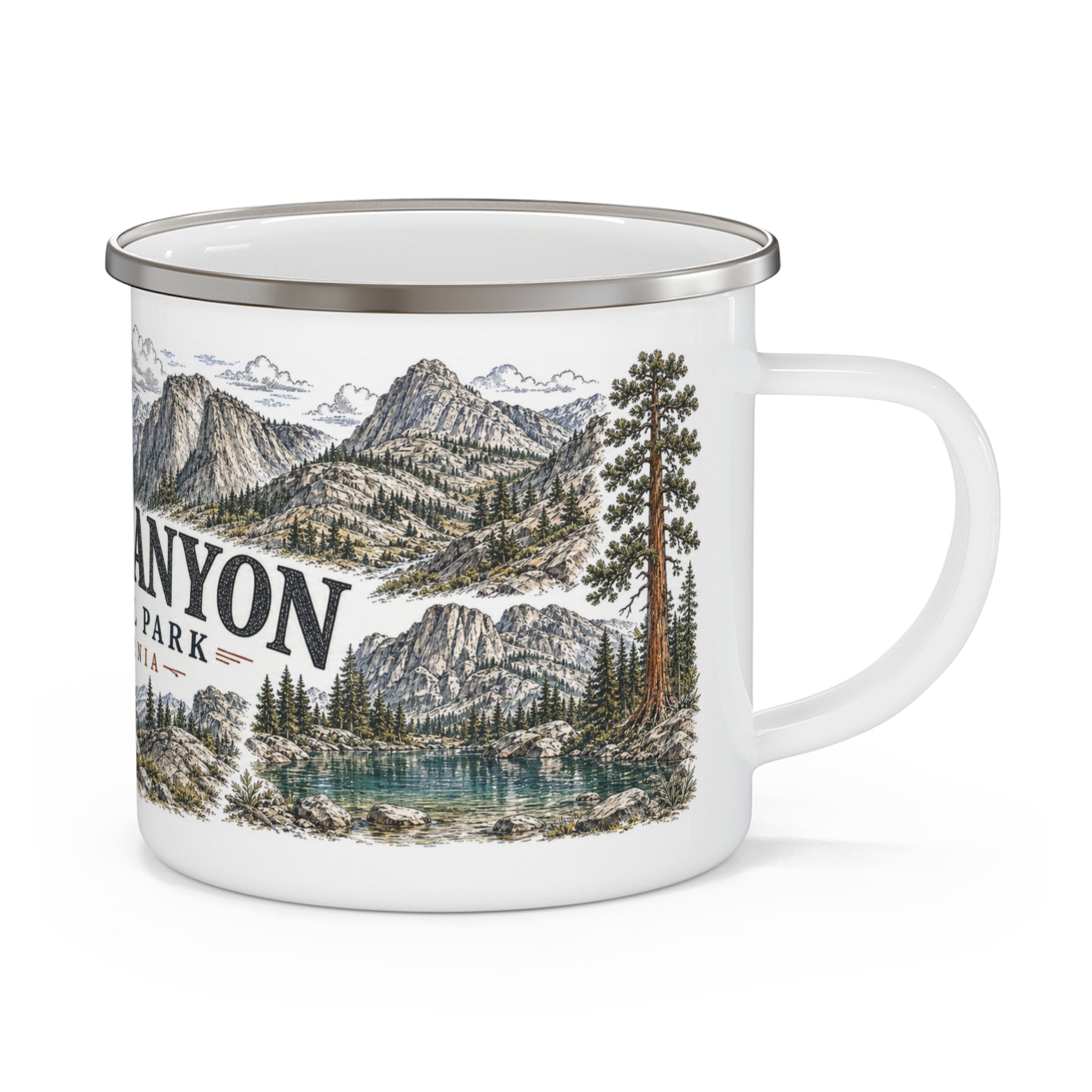 Kings Canyon National Park Vintage Enamel Camping Mug | 12oz National Park Hiking Gift