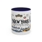 New York City Coffee Mug | New York Souvenir Travel Gift | Accent Color Ceramic 11oz 15oz
