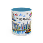Singapore Illustrated Travel Mug | City Souvenir Accent Coffee Mug | 11oz 15oz Ceramic Cup