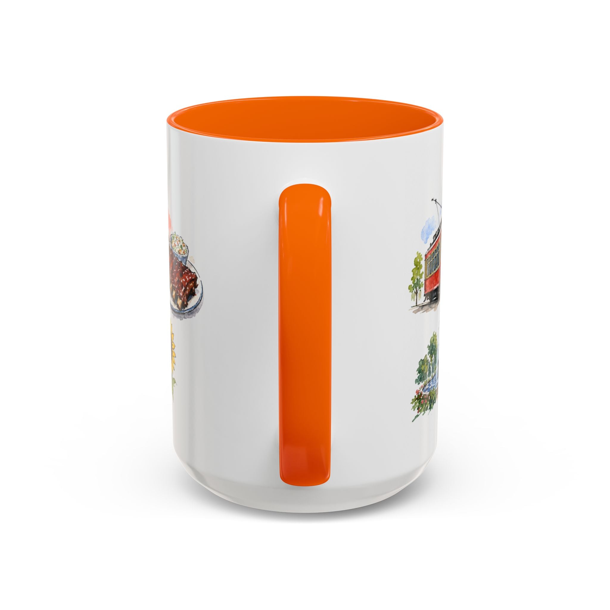 Kansas City Illustrated Travel Mug | City Souvenir Accent Coffee Mug | 11oz 15oz Ceramic Cup