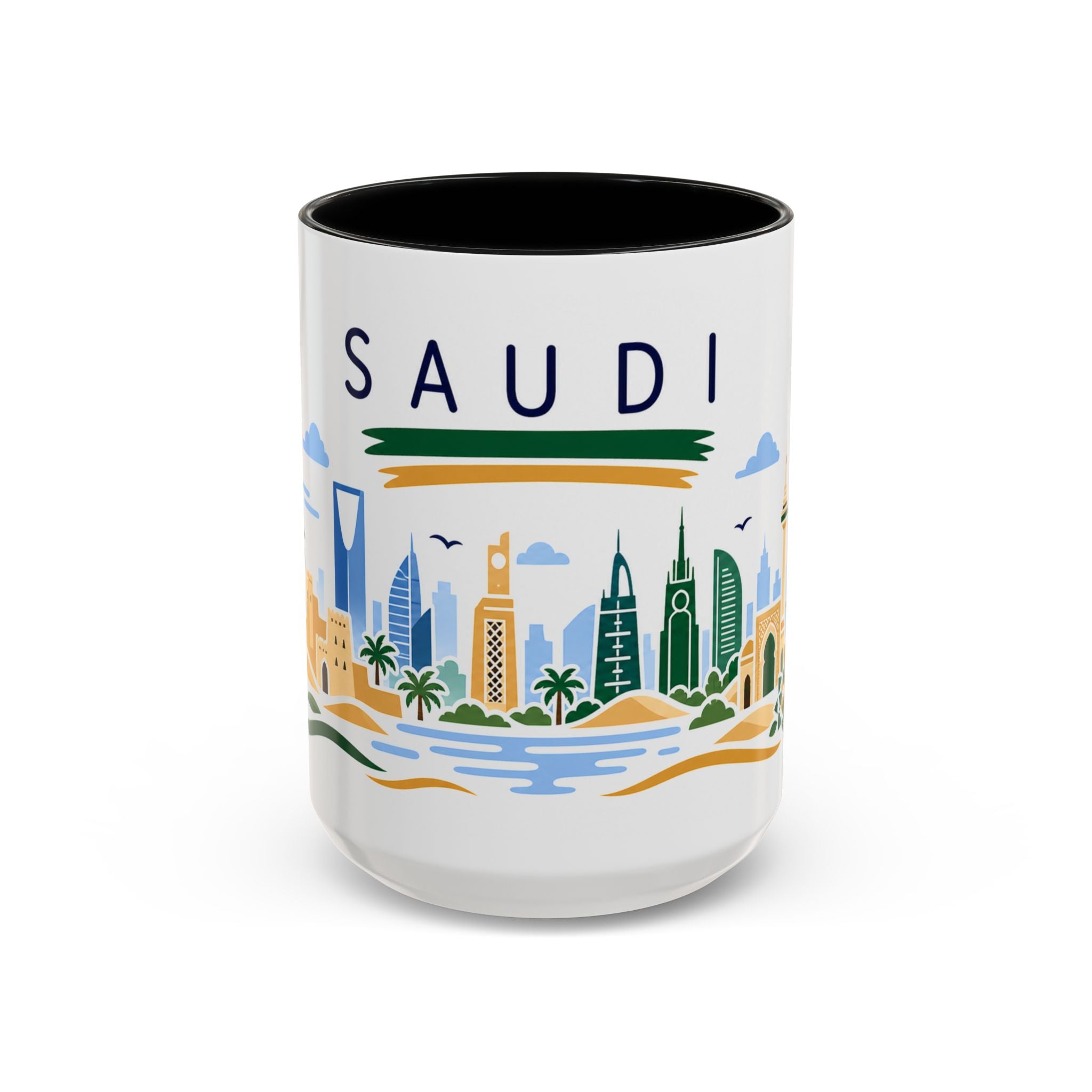 Saudi Arabia Coffee Mug | Travel Souvenir Accent Mug | Country Gift Ceramic Cup 11oz 15oz