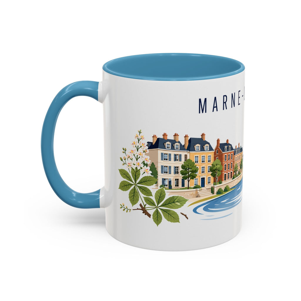 Marne-La-Vallée Coffee Mug | France Travel Souvenir | Porcelain Decal City Gift | 11oz 15oz Accent Mug