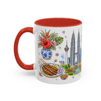 Kuala Lumpur Illustrated Travel Mug | City Souvenir Accent Coffee Mug | 11oz 15oz Ceramic Cup