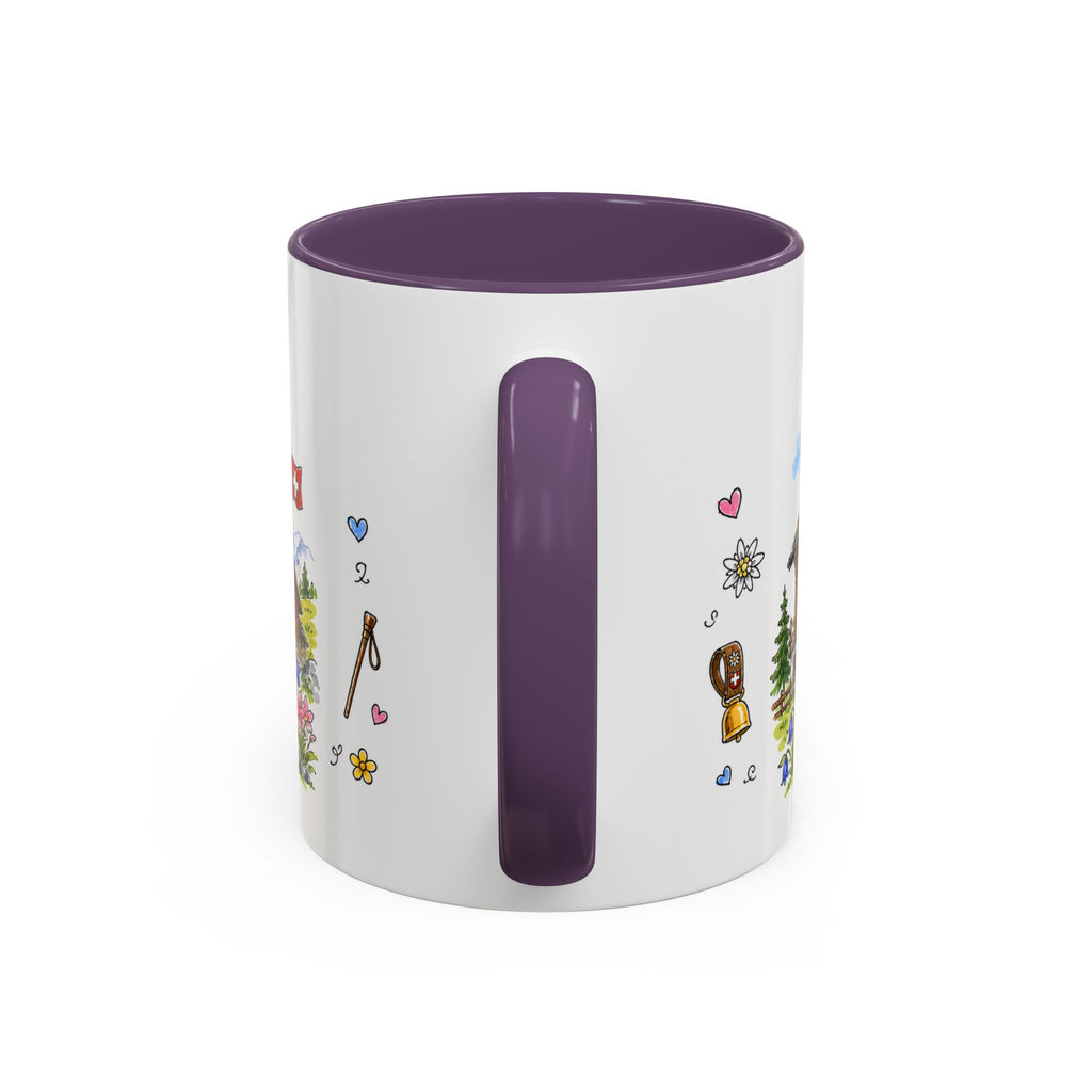 Zermatt Illustrated Travel Mug | Switzerland Souvenir Accent Coffee Mug | 11oz 15oz Ceramic Cup