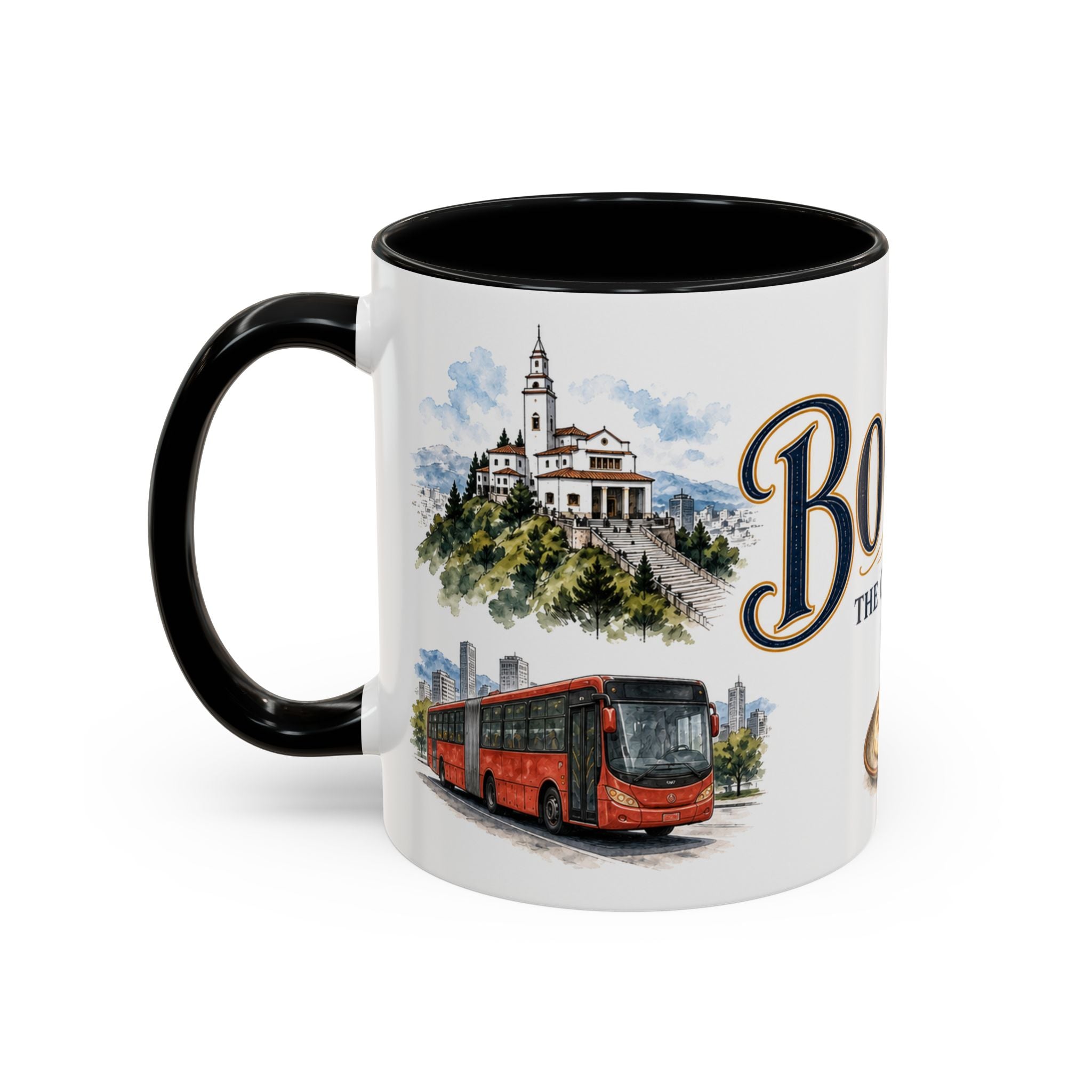 Bogota Coffee Mug | Colombia Travel Souvenir | Vintage Illustrated City Gift | 11 oz 15 oz Accent Mug