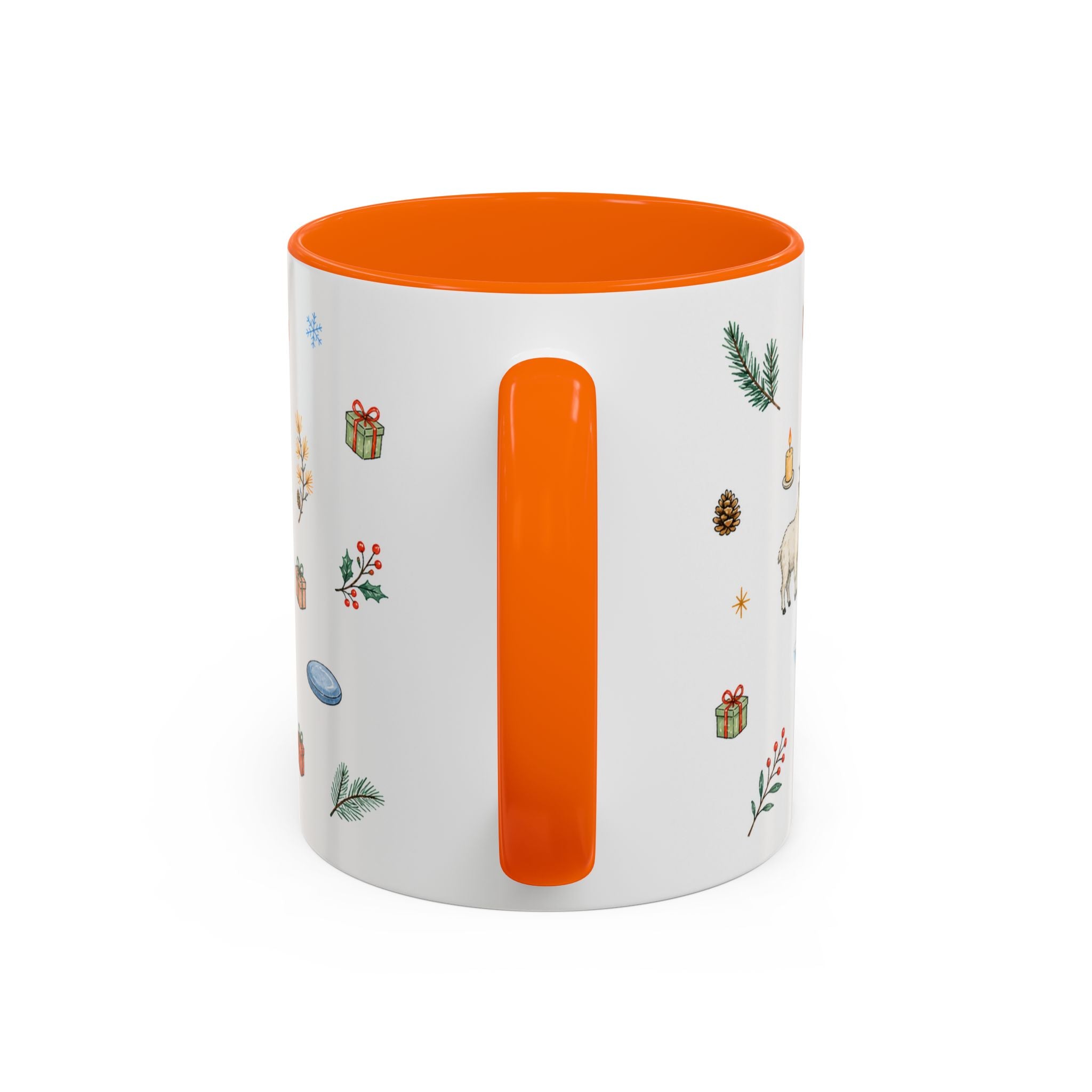 Banff Lake Louise Christmas Mug | Watercolor Travel Souvenir | Holiday Gift | Accent Ceramic Coffee Cup 11oz 15oz