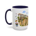 Ronda Illustrated Travel Mug | Spain Souvenir Accent Coffee Mug | 11oz 15oz Ceramic Cup