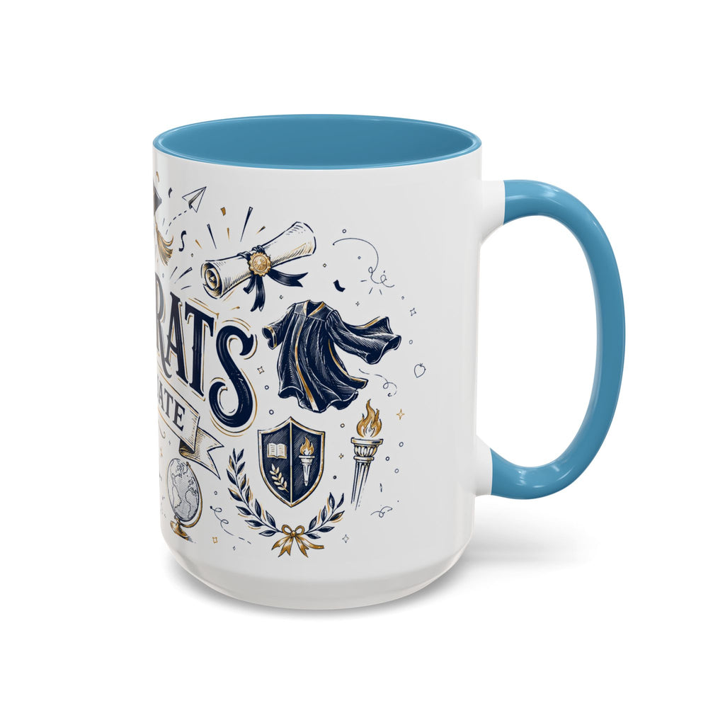 Congrats Graduate Coffee Mug | Class of 2026 Graduation Gift | Accent Color Ceramic 11oz 15oz