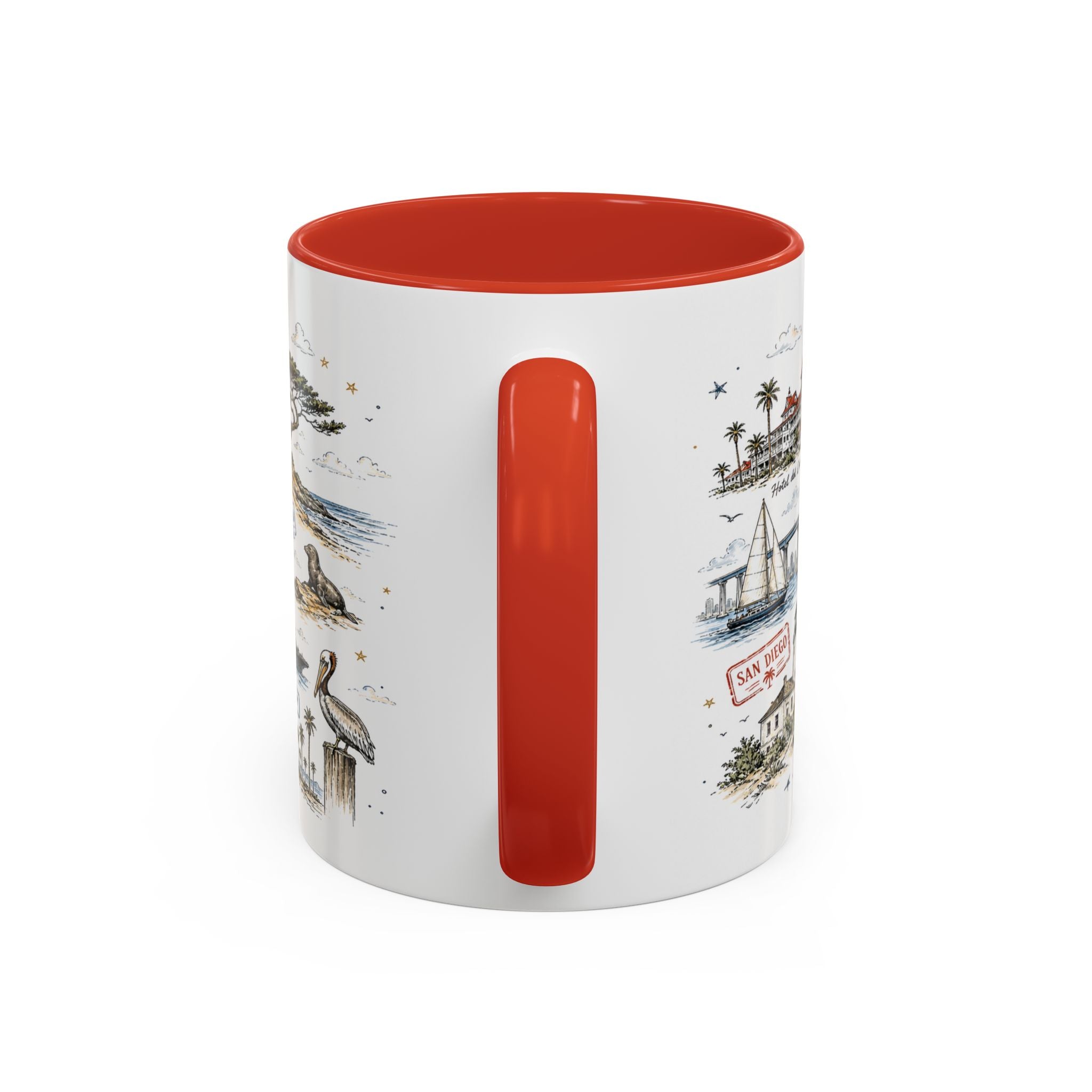 San Diego Coffee Mug | California Souvenir City Gift | Accent Color Ceramic 11oz 15oz