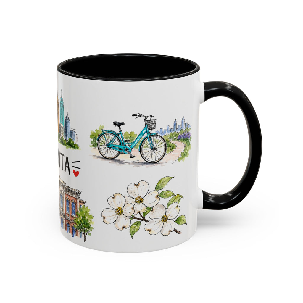 Atlanta Illustrated Travel Mug | City Souvenir Accent Coffee Mug | 11oz 15oz Ceramic Cup