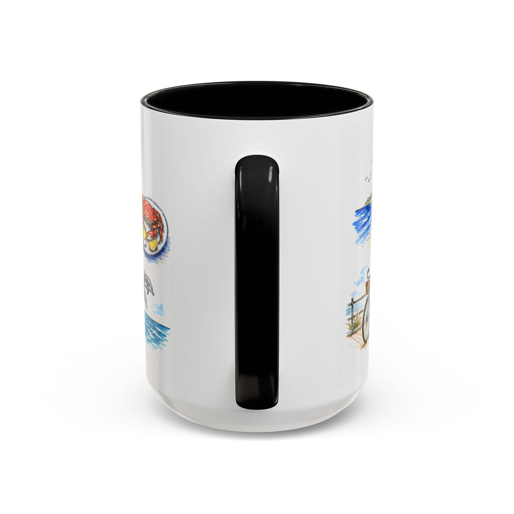 Virginia Beach Illustrated Travel Mug | City Souvenir Accent Coffee Mug | 11oz 15oz Ceramic Cup