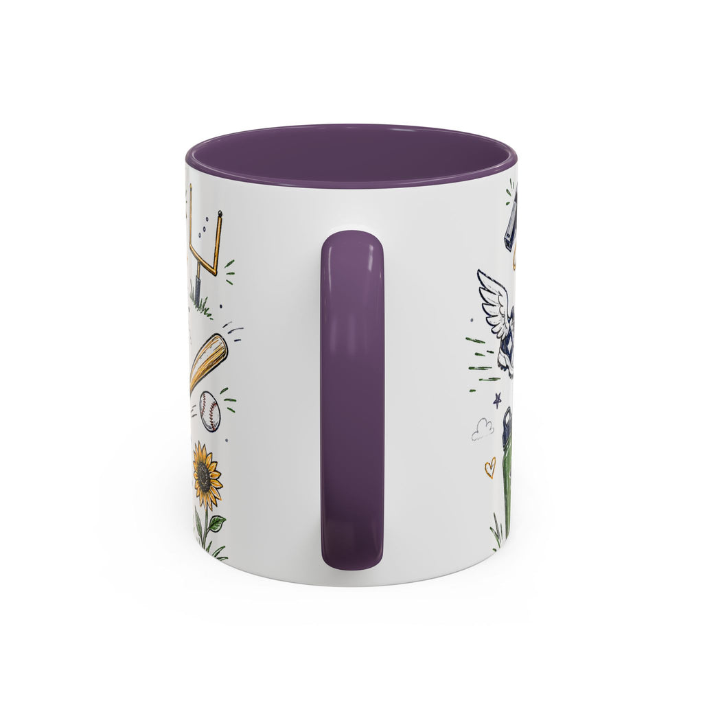 Coach Best Dad On The Field Coffee Mug | Father's Day Gift for Dad | Accent Color Ceramic 11oz 15oz