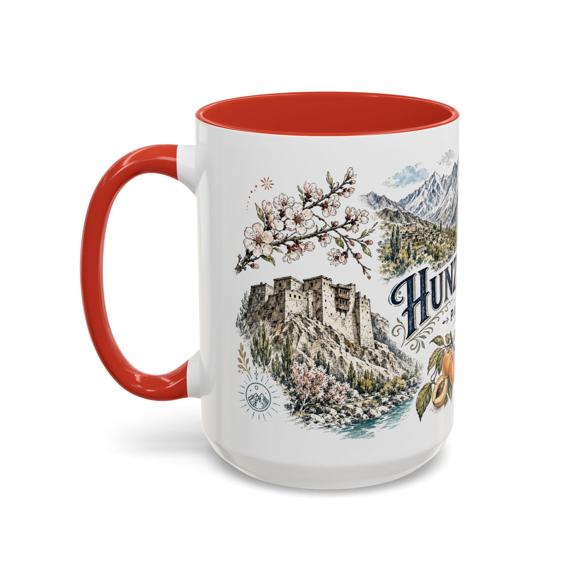 Hunza Valley Mug, Pakistan Travel Souvenir, Bucket List Gift, Accent Ceramic Coffee Mug 11oz 15oz