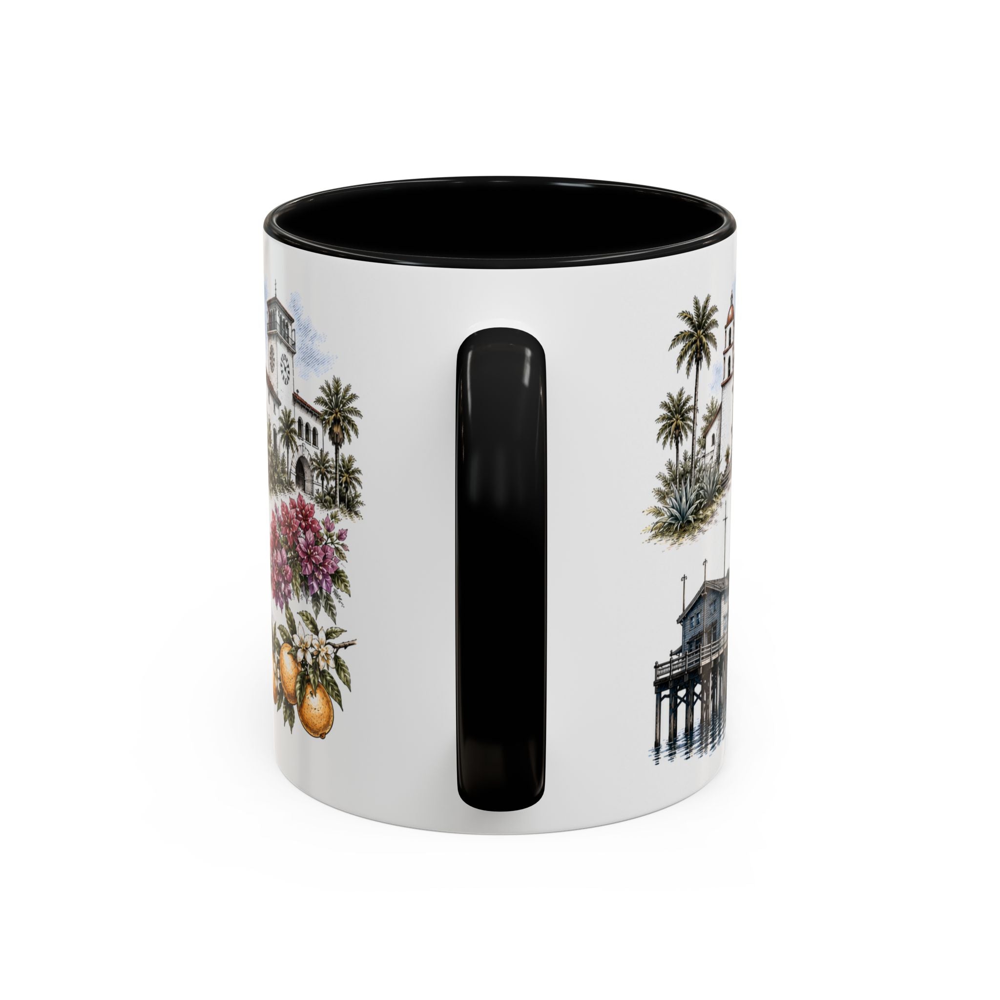 Santa Barbara Coffee Mug | United States Travel Souvenir | Vintage Illustrated City Gift | 11 oz 15 oz Accent Mug