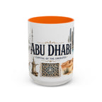Abu Dhabi Coffee Mug | United Arab Emirates Travel Souvenir | Vintage Illustrated City Gift | 11 oz 15 oz Accent Mug