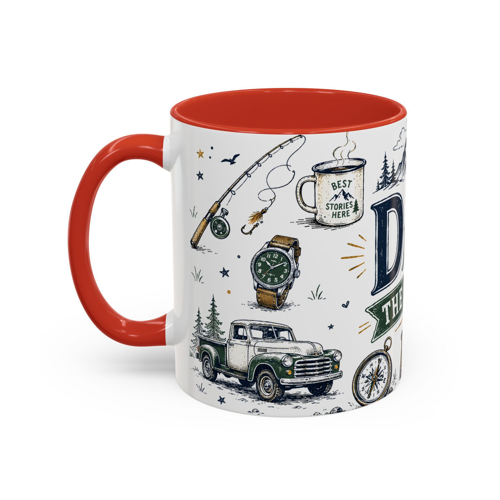 Dad The Legend Coffee Mug | Father's Day Gift for Dad | Accent Color Ceramic 11oz 15oz