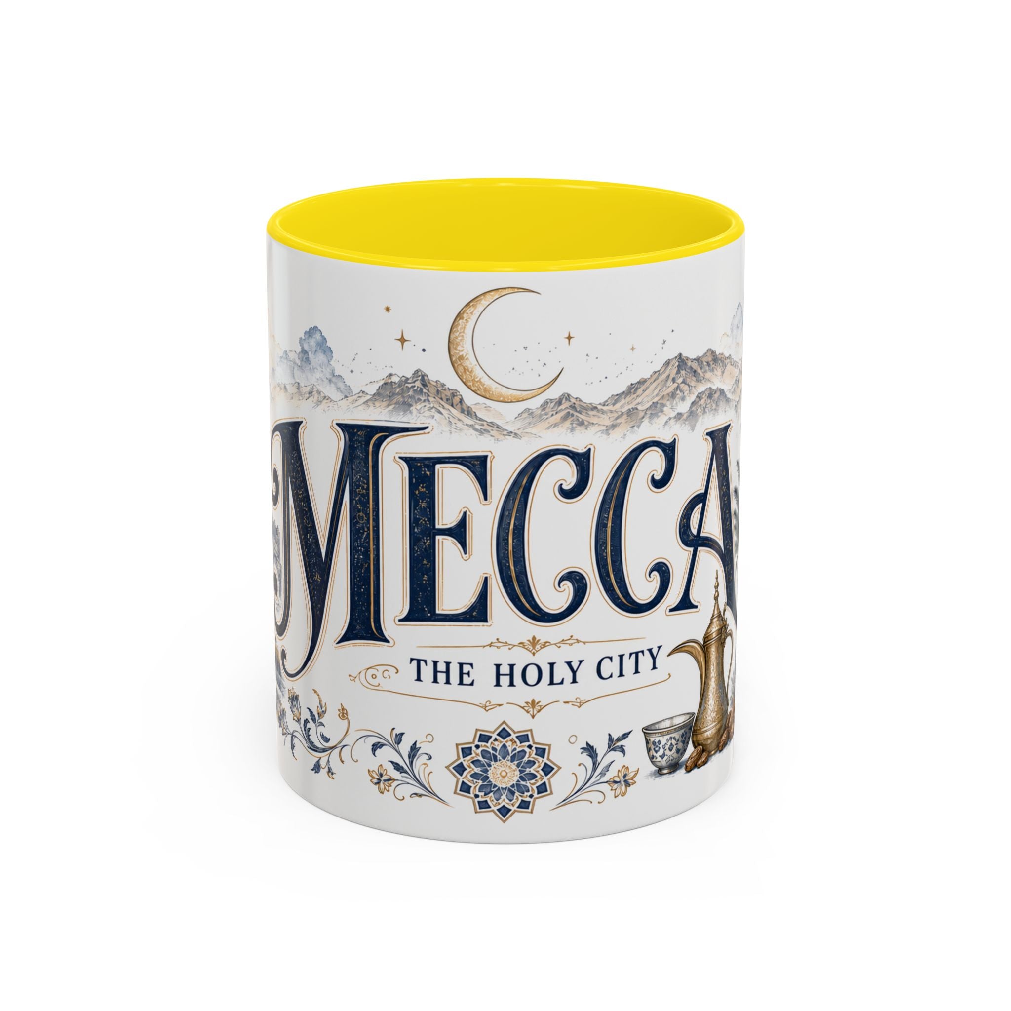 Mecca Coffee Mug | Saudi Arabia Travel Souvenir | Vintage Illustrated City Gift | 11 oz 15 oz Accent Mug