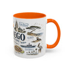 San Diego Coffee Mug | California Souvenir City Gift | Accent Color Ceramic 11oz 15oz