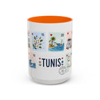 Tunis Coffee Mug | Postage Stamp Collage Mug | Travel Souvenir Accent Cup 11oz 15oz