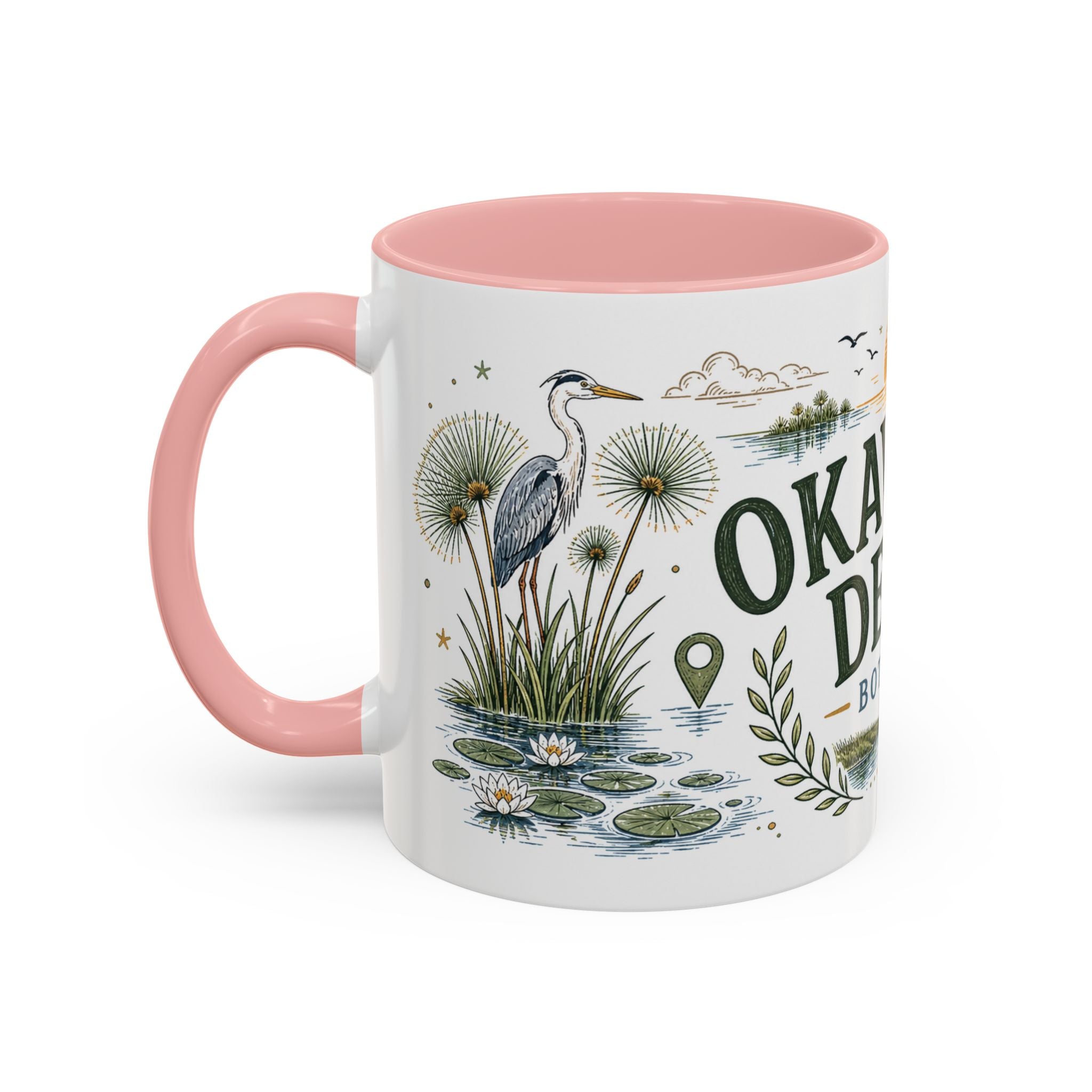 Okavango Delta Coffee Mug | Travel Destination Souvenir Gift | Accent Color Ceramic 11oz 15oz