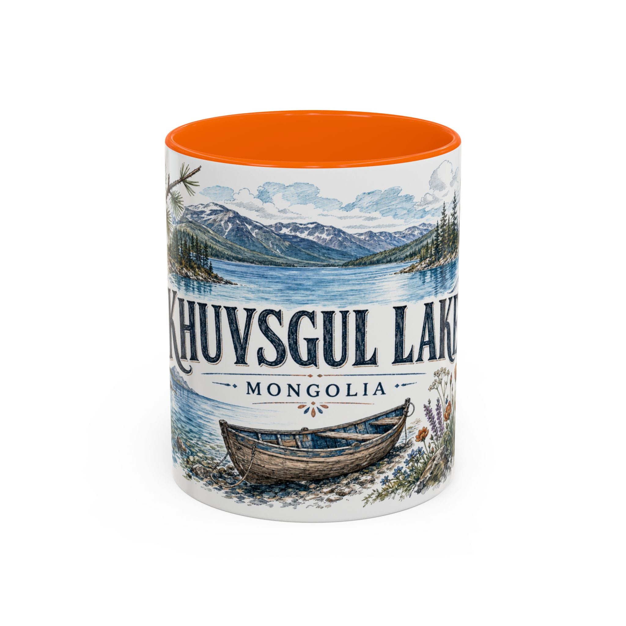Khuvsgul Lake Mug, Mongolia Travel Souvenir, Bucket List Gift, Accent Ceramic Coffee Mug 11oz 15oz