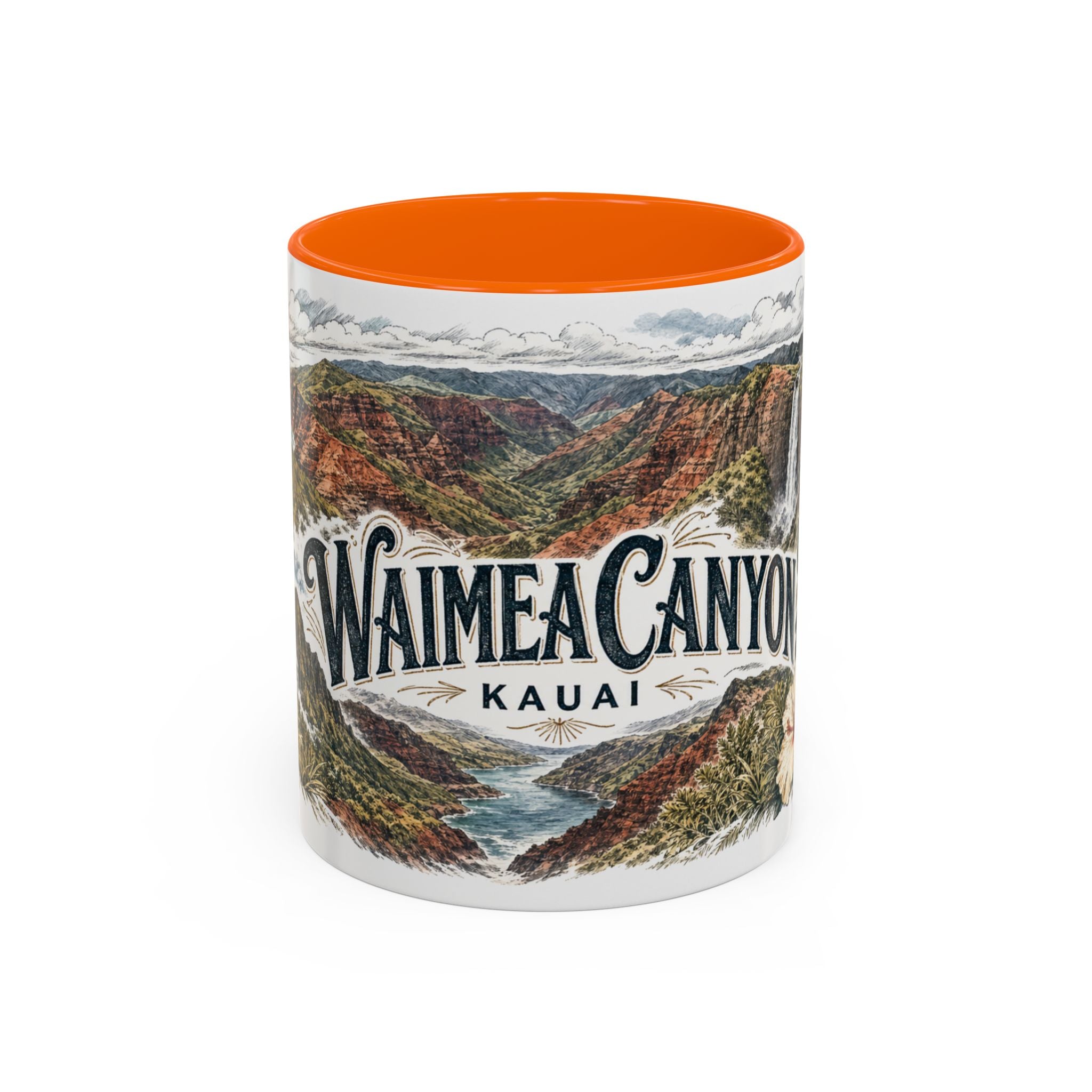 Waimea Canyon Mug, Kauai Travel Souvenir, Bucket List Gift, Accent Ceramic Coffee Mug 11oz 15oz