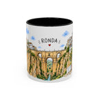 Ronda Illustrated Travel Mug | Spain Souvenir Accent Coffee Mug | 11oz 15oz Ceramic Cup