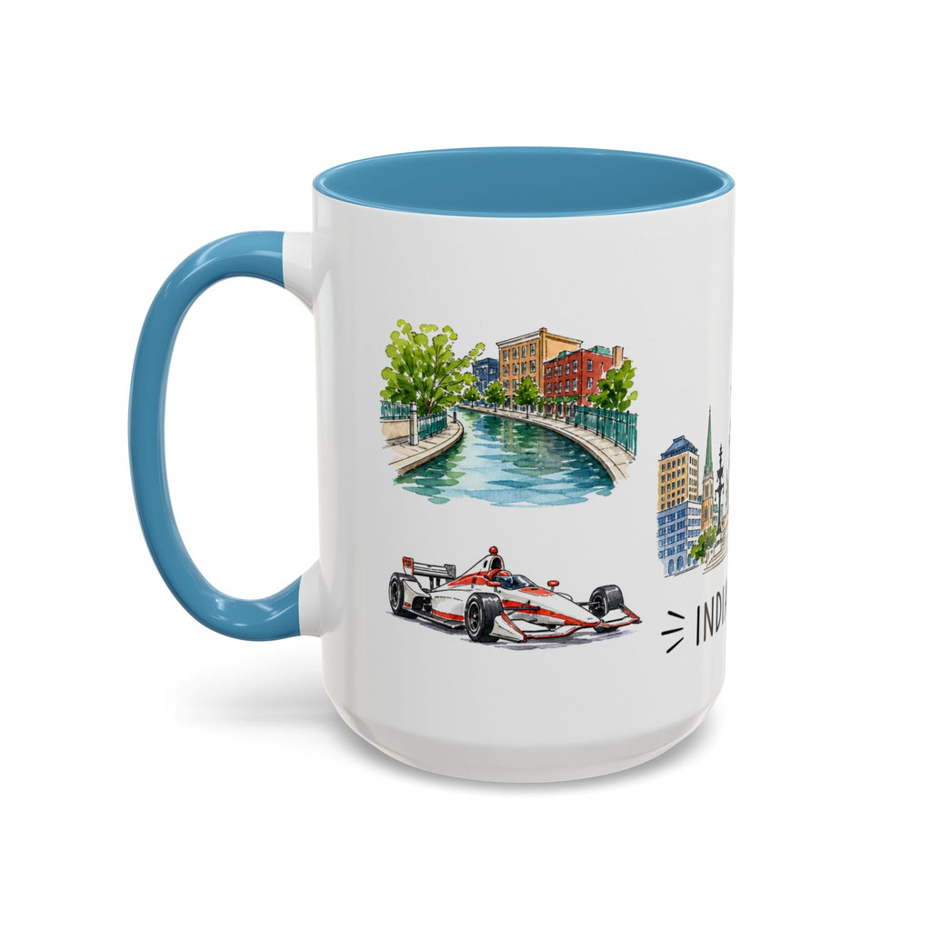 Indianapolis Illustrated Travel Mug | City Souvenir Accent Coffee Mug | 11oz 15oz Ceramic Cup