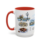 Geneva Illustrated Travel Mug | City Souvenir Accent Coffee Mug | 11oz 15oz Ceramic Cup