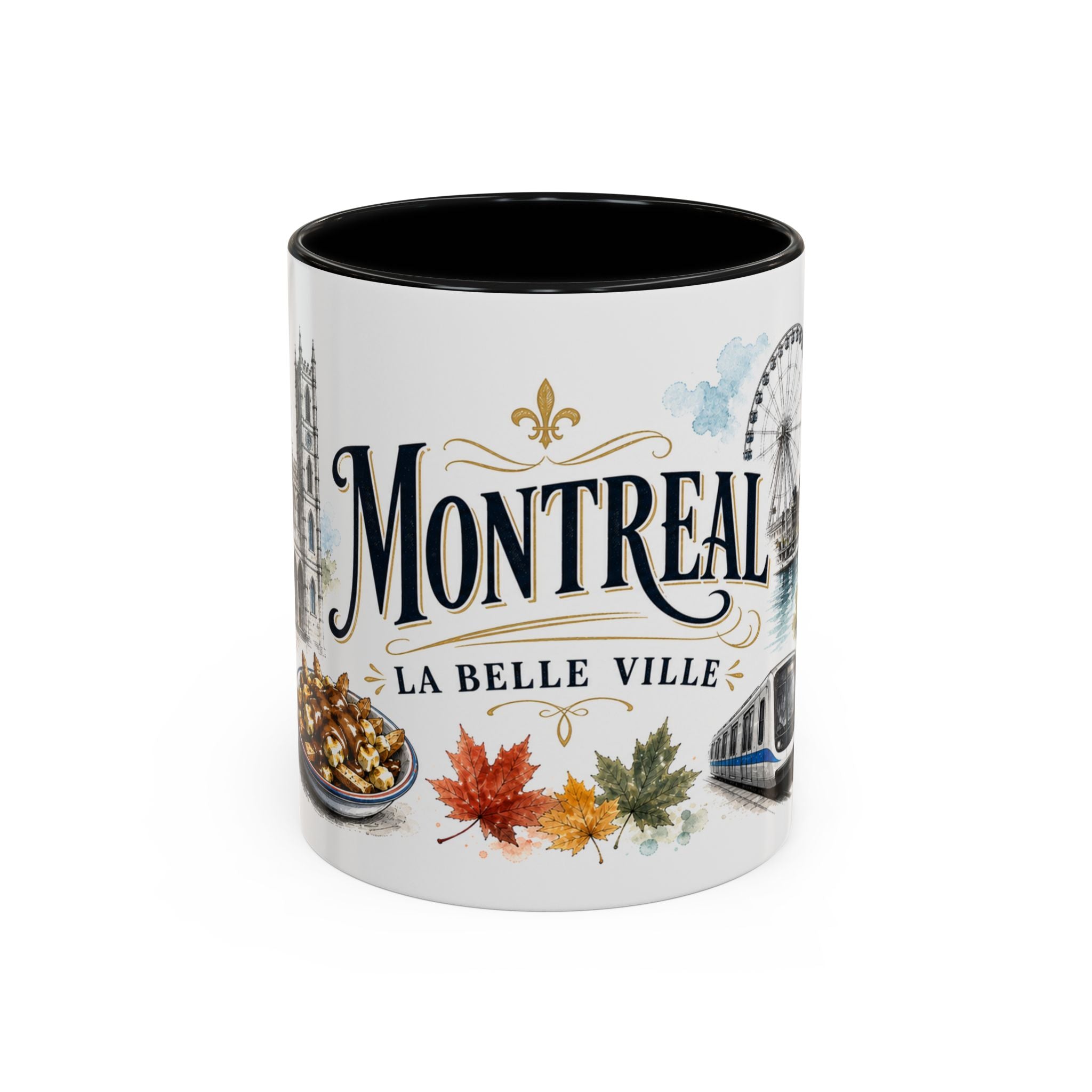 Montreal Coffee Mug | Canada Travel Souvenir | Vintage Illustrated City Gift | 11 oz 15 oz Accent Mug