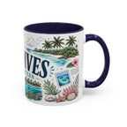 Maldives Coffee Mug | Travel Destination Souvenir Gift | Accent Color Ceramic 11oz 15oz