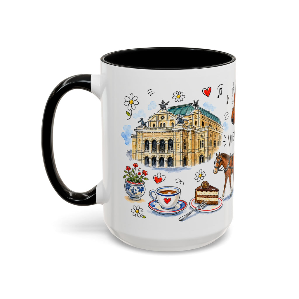 Vienna Travel Mug | European City Souvenir Accent Coffee Mug | 11oz 15oz Ceramic Cup