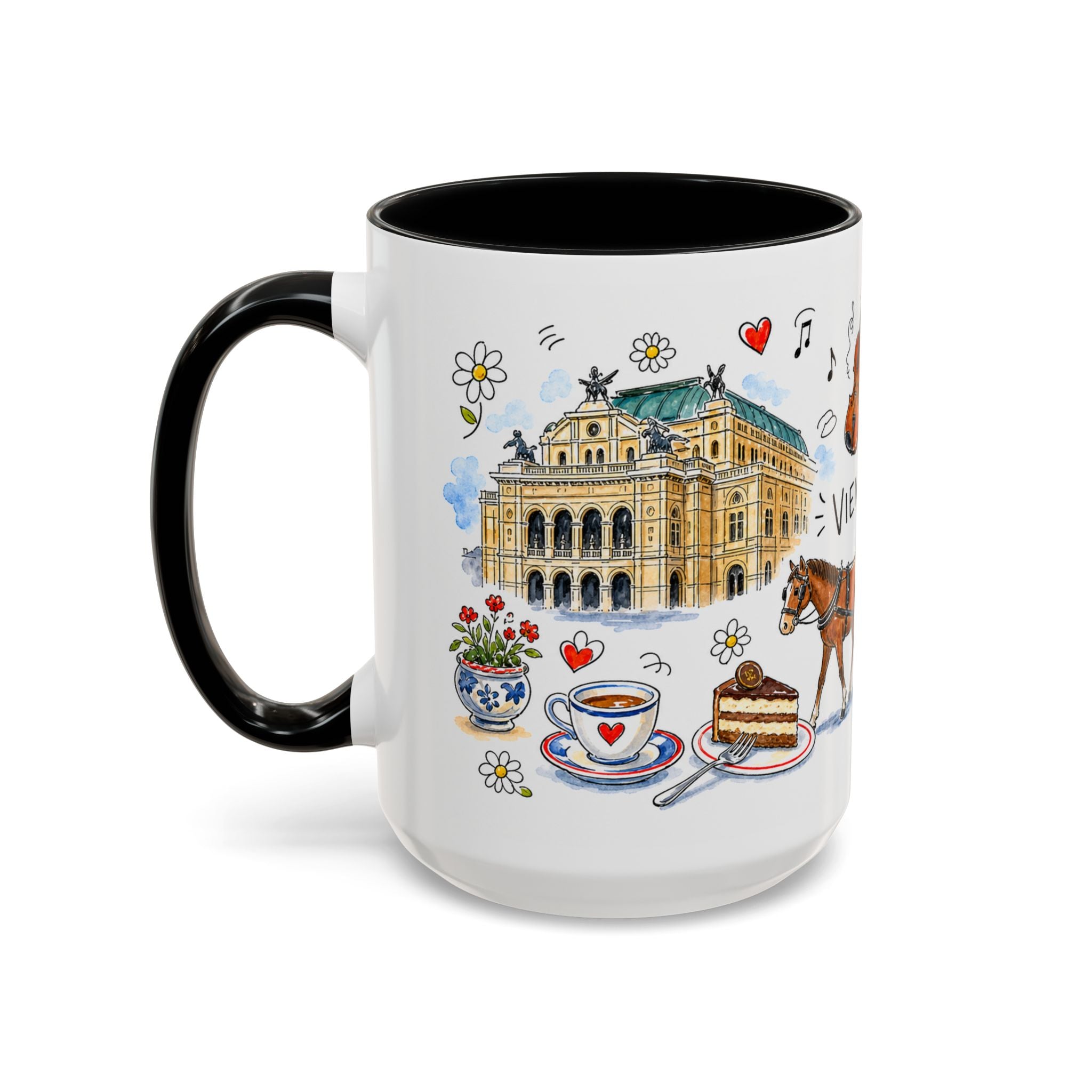 Vienna Travel Mug | European City Souvenir Accent Coffee Mug | 11oz 15oz Ceramic Cup