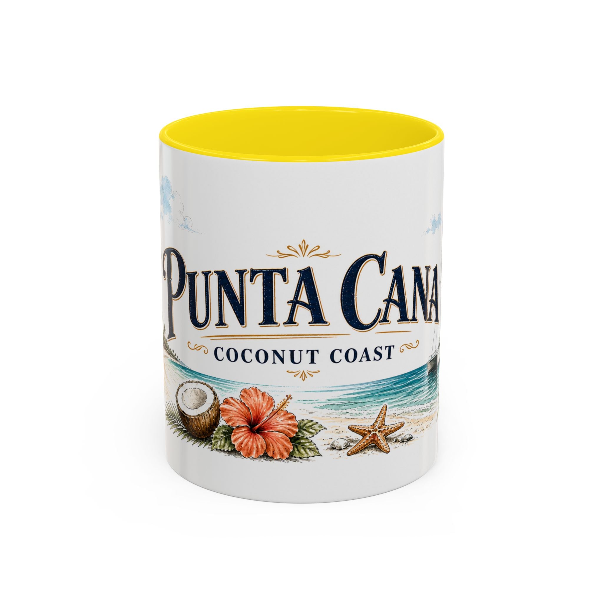 Punta Cana Coffee Mug | Dominican Republic Travel Souvenir | Vintage Illustrated City Gift | 11 oz 15 oz Accent Mug