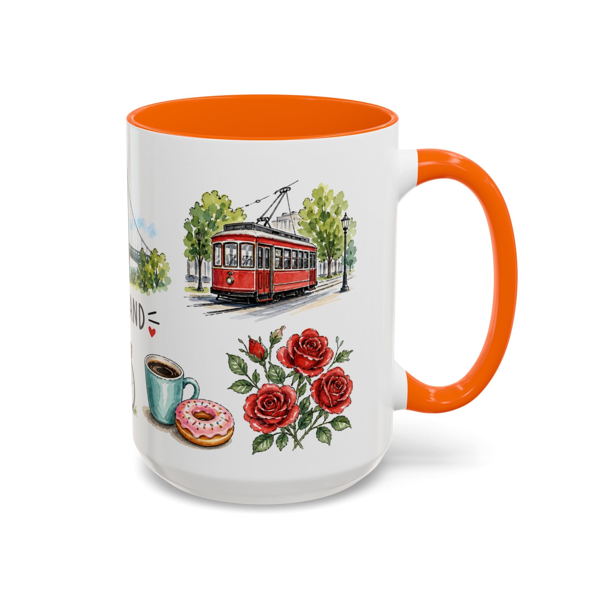 Portland Illustrated Travel Mug | City Souvenir Accent Coffee Mug | 11oz 15oz Ceramic Cup