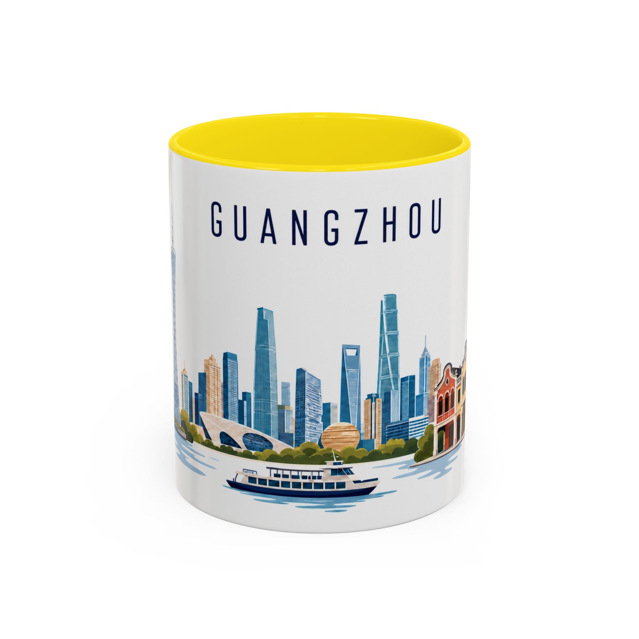 Guangzhou Coffee Mug | China Travel Souvenir | Porcelain Decal City Gift | 11oz 15oz Accent Mug