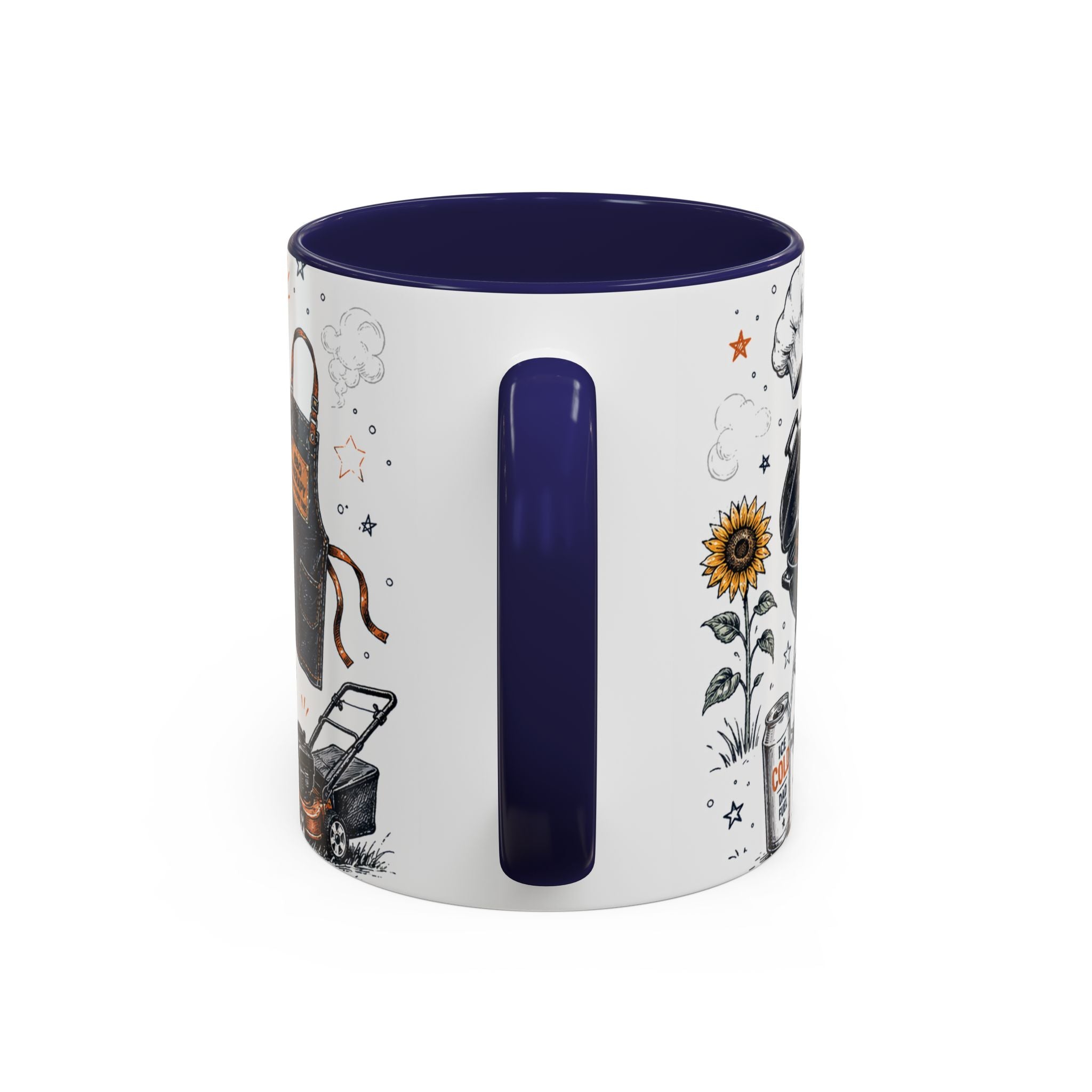 Grill Master Coffee Mug | Father's Day Gift for Dad | Accent Color Ceramic 11oz 15oz