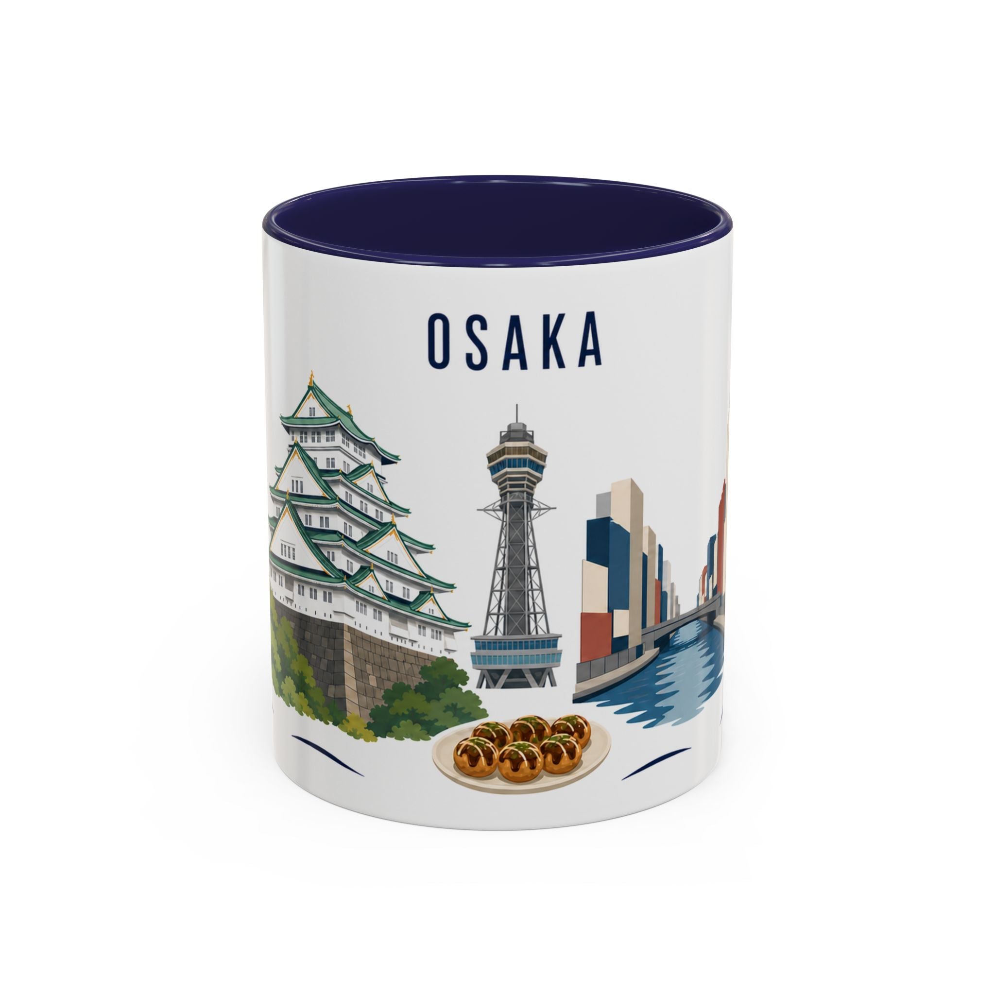 Osaka Coffee Mug | Japan Travel Souvenir | Porcelain Decal City Gift | 11oz 15oz Accent Mug