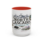 North Cascades National Park Coffee Mug | Washington Alpine Glacier Hiking Gift | Accent Color Ceramic 11oz 15oz