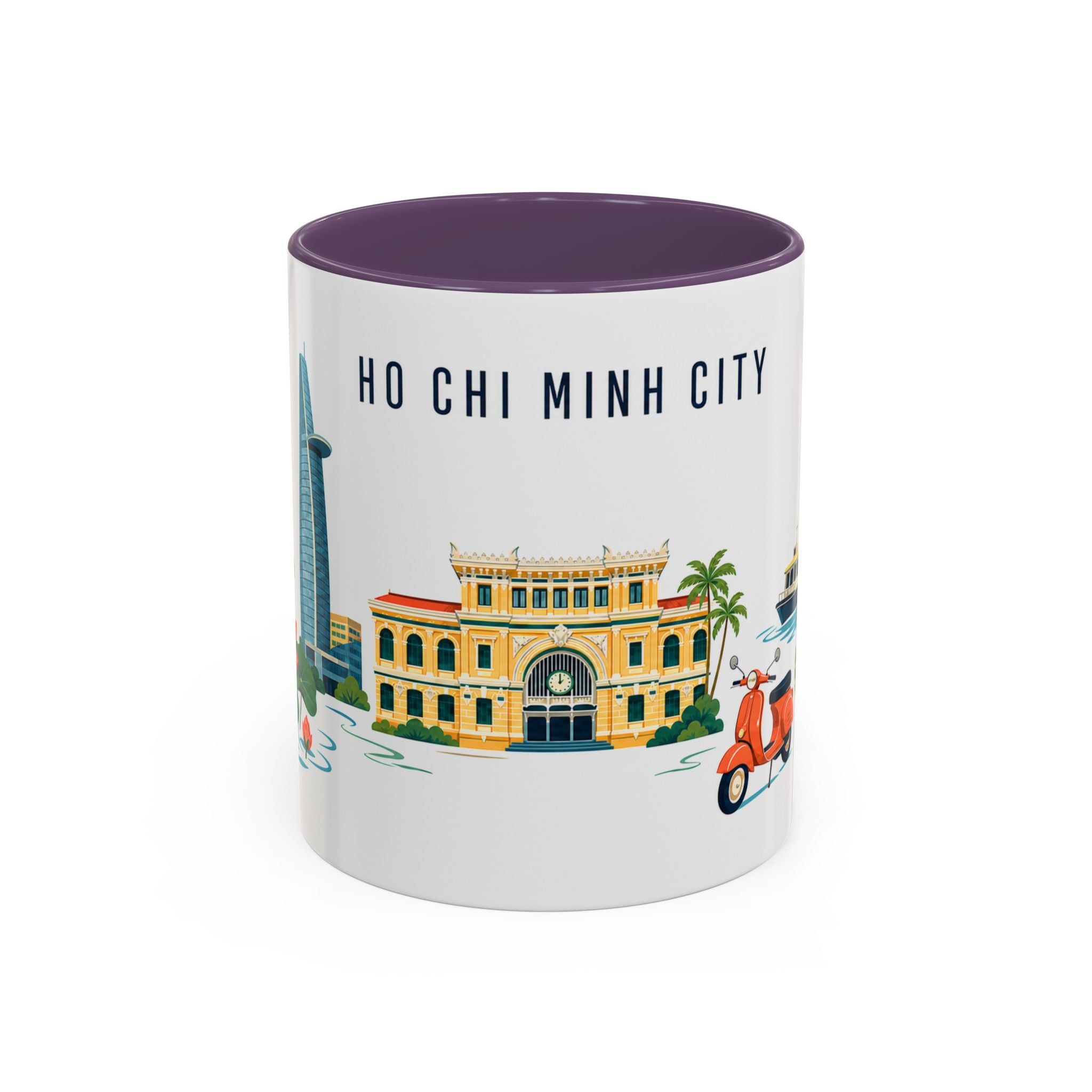 Ho Chi Minh City Coffee Mug | Vietnam Travel Souvenir | Porcelain Decal City Gift | 11oz 15oz Accent Mug