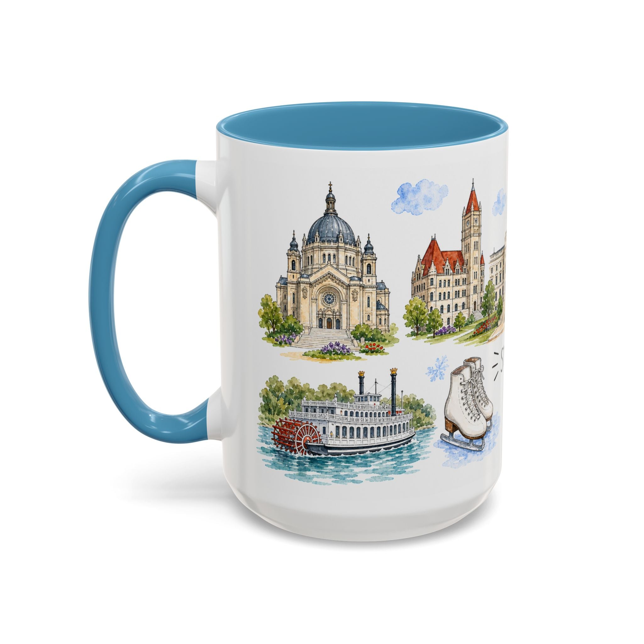 St. Paul Illustrated Travel Mug | City Souvenir Accent Coffee Mug | 11oz 15oz Ceramic Cup