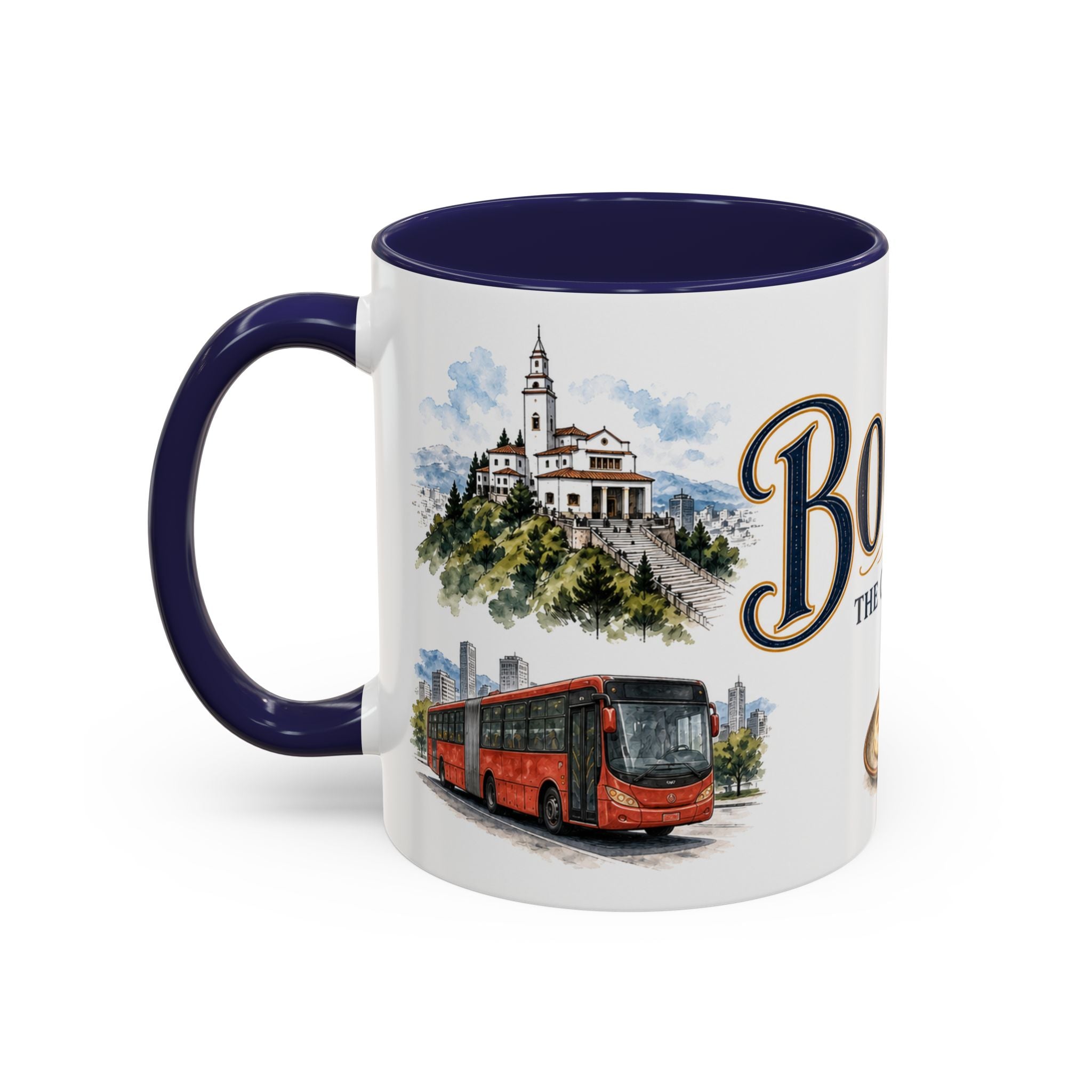 Bogota Coffee Mug | Colombia Travel Souvenir | Vintage Illustrated City Gift | 11 oz 15 oz Accent Mug