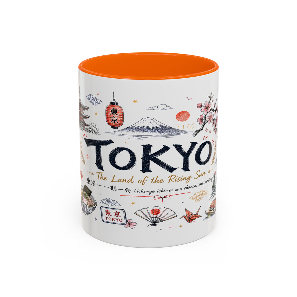 Tokyo Coffee Mug | Japan Souvenir Travel Gift | Accent Color Ceramic 11oz 15oz