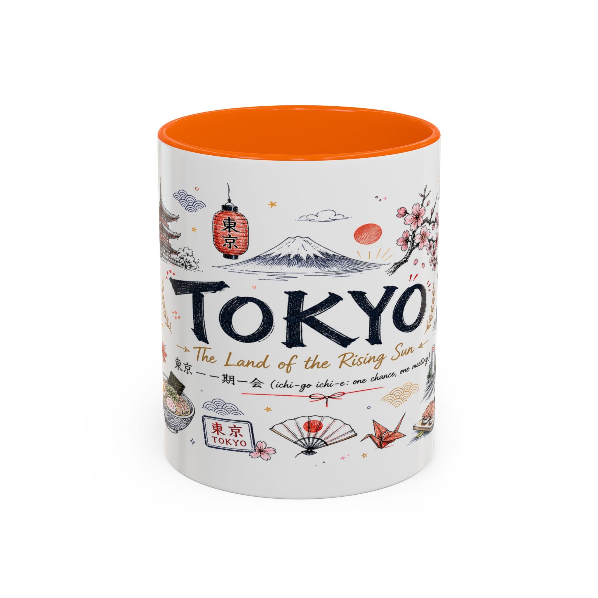 Tokyo Coffee Mug | Japan Souvenir Travel Gift | Accent Color Ceramic 11oz 15oz