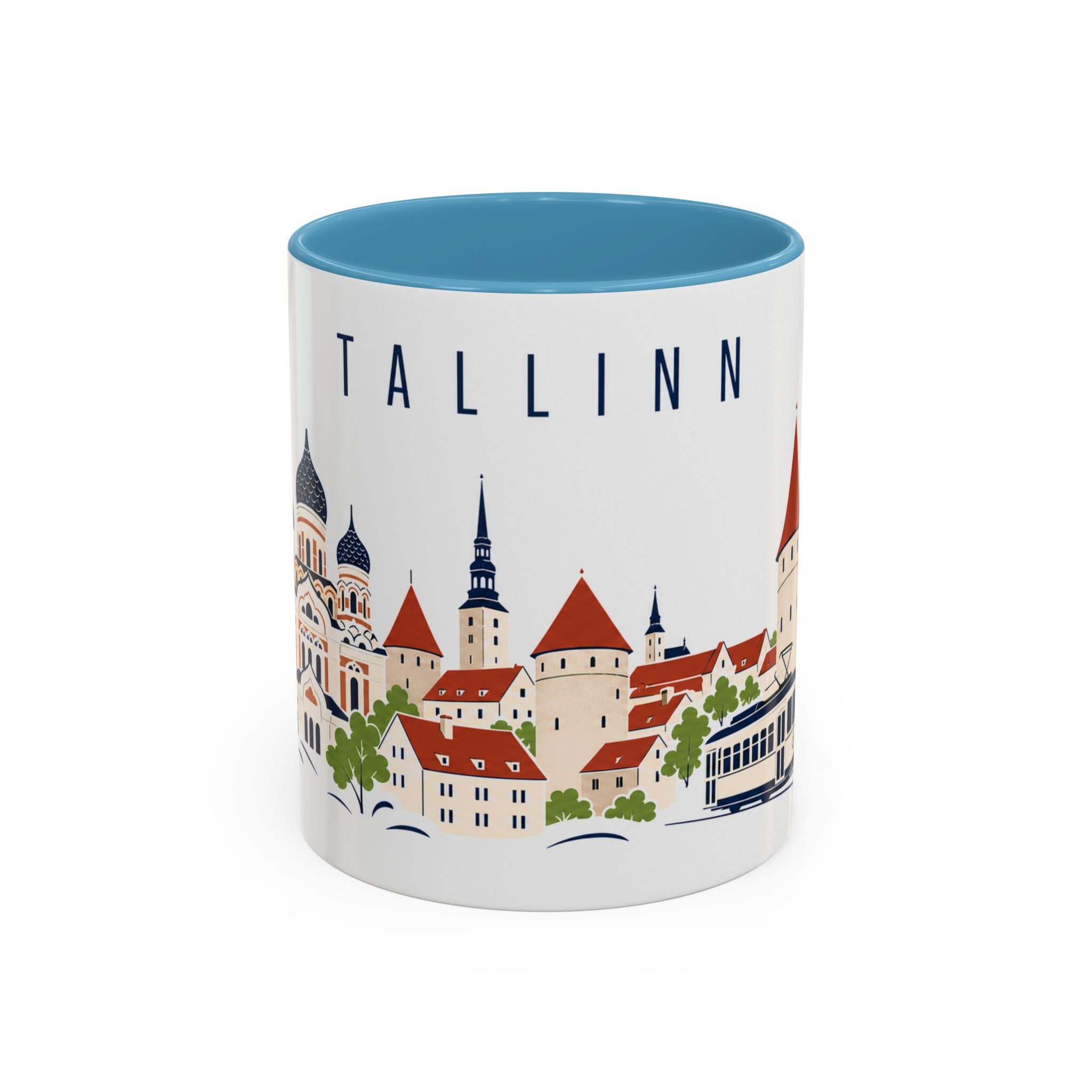 Tallinn Coffee Mug | Estonia Travel Souvenir | Porcelain Decal City Gift | 11oz 15oz Accent Mug