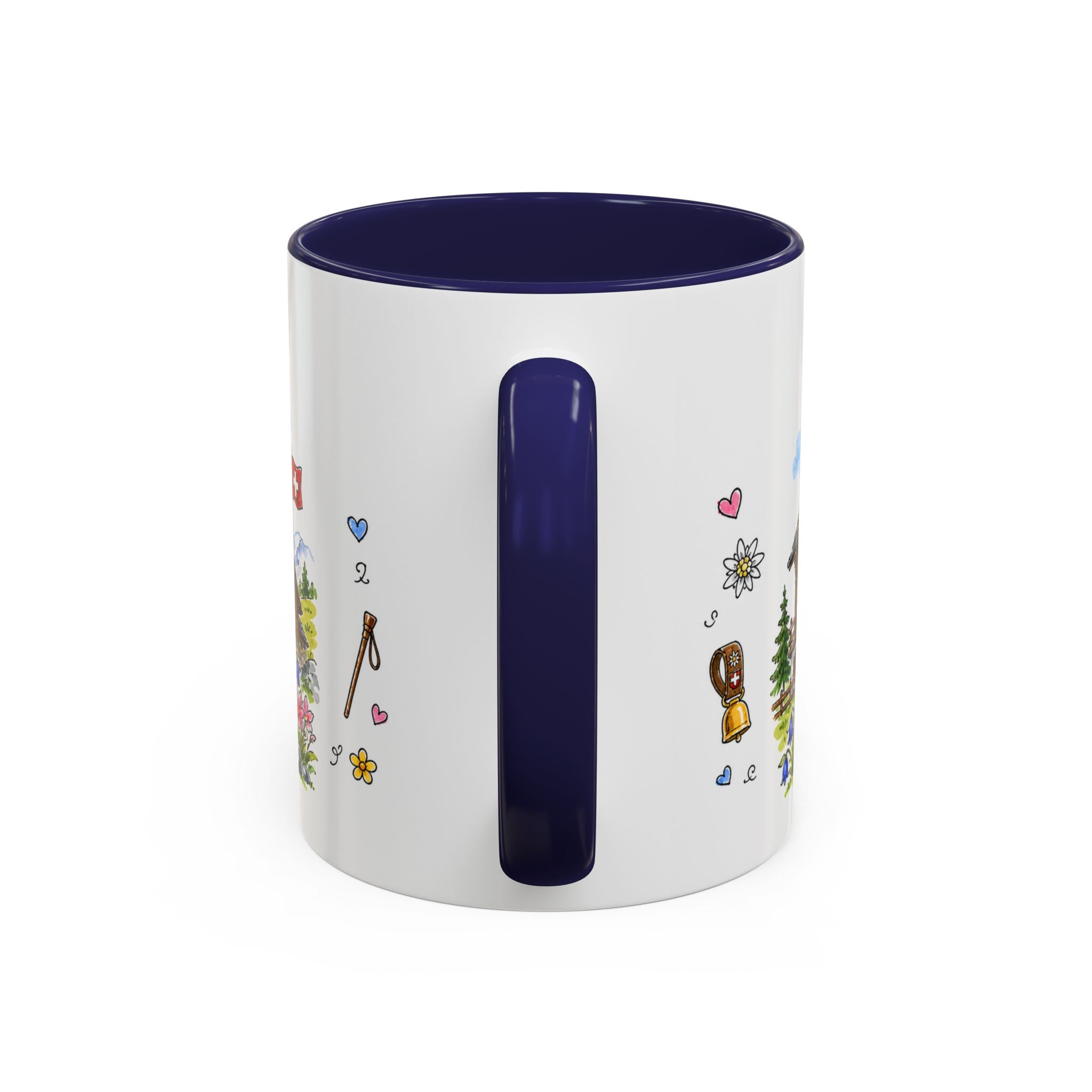 Zermatt Illustrated Travel Mug | Switzerland Souvenir Accent Coffee Mug | 11oz 15oz Ceramic Cup