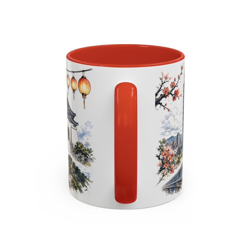 Taipei Coffee Mug | Taiwan Travel Souvenir | Vintage Illustrated City Gift | 11 oz 15 oz Accent Mug