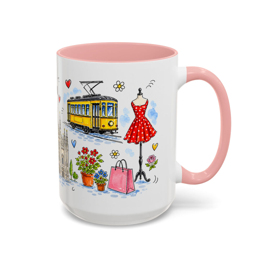 Milan Travel Mug | European City Souvenir Accent Coffee Mug | 11oz 15oz Ceramic Cup